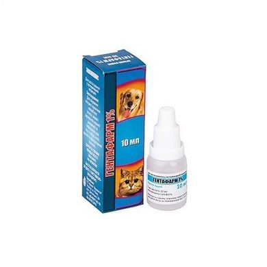Гентафарм 1% капли ушные для собак и кошек, антибиотик, 10 мл