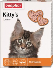 Киттис Юниор Kitty's Junior Beaphar витамизированное лакомство с биотином для здорового развития котят, 150 табл