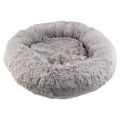 Лежак для животных Пончик "Пушистик" 50*50см, цвет серый