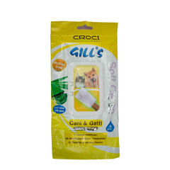 Влажная перчатка GILL'S для очистки чувствительных зон на теле для котов и собак, экстрамягкая, 6шт/уп.