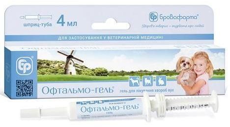 Офтальмо Гель шприц для очей і вух з антибактеріальним противопаразитным ефектом, 4 г