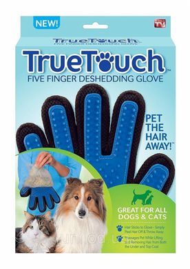 Рукавица True Tauch для вычесывания шерсти для собак и кошек