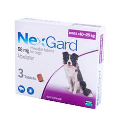 Нексгард 68 мг для собак весом 10-25 кг, 1 табл