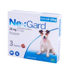 Нексгард 28 мг для собак весом 4-10 кг, 1 табл