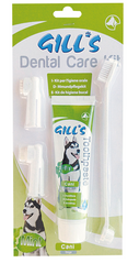 Зубная паста GILL'S мята с 3 щетками в наборе для ухода за полостью рта собак, 100г
