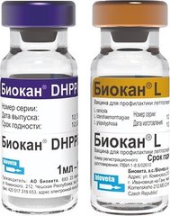 Биокан DHPPI+L вакцина против чумы, гепатита для собак от 8 недель, 1 доза