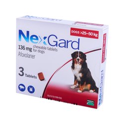 Нексгард 136 мг для собак весом 25-50 кг, 1 табл