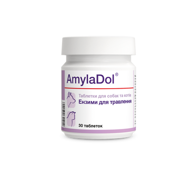 АмилаДол Долфос, диетическая добавка при расстройствах пищеварения для кошек и собак, 30 таблеток