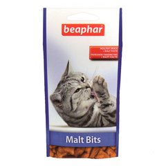 Подушечки Малт Битс Беафар Beaphar Malt Bits для выведения шерсти из желудка котов, 35г