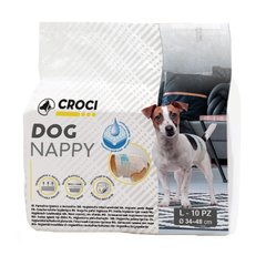 Подгузники CROCI для собак весом 6-10кг, обхват талии 34-48см, размер L, 10 шт.