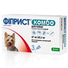 Фиприст Комбо капли от блох, клещей и власоедов для собак весом от 2 до 10 кг, 1 пипетка