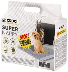 Пеленки Super Nappy Croci с активированным углем для собак 57*54 см, 60шт/уп.